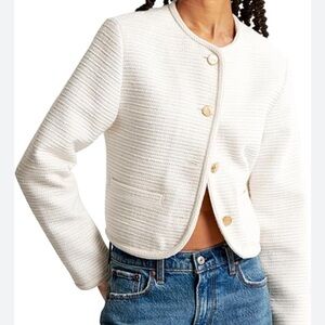 Abercrombie and fitch tweed and gold button jacket NWT SIZE SMALL